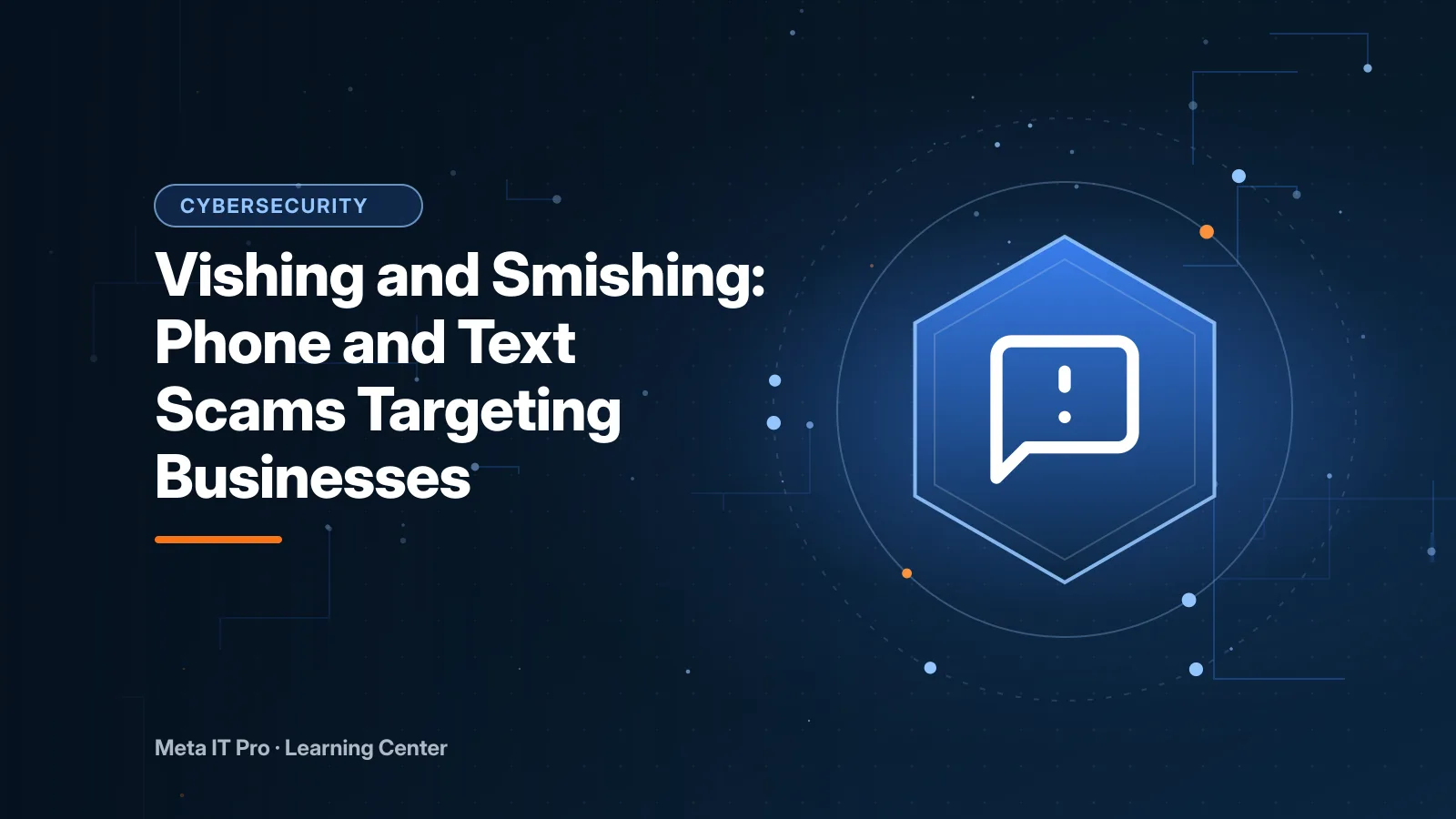 Vishing and Smishing: Phone and Text Scams Targeting Businesses — Cybersecurity illustration from Meta IT Pro